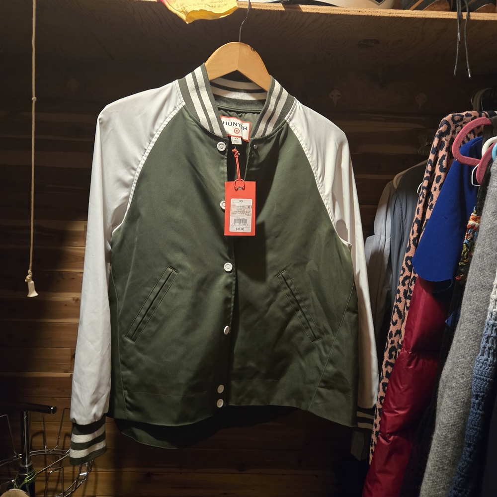 Hunter Green and White Women's Jacket